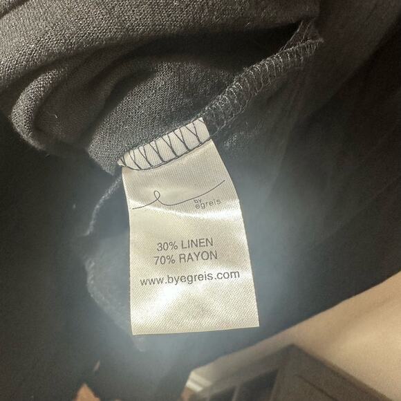 NEW By Egreis Maybel Midi Dress Black Size Medium Linen Blend Cover Up Flowy - Picture 8 of 12